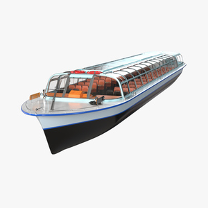 Canal Amsterdam Glass Top Pleasure Boat 3D model