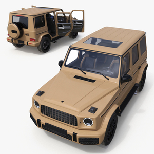 3D Luxury SUV Generic Beige Rigged