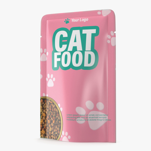 3D Cat Food Pouch Mockup