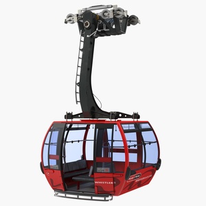 3D Cableway Cabin Peak 2 Peak Rigged model