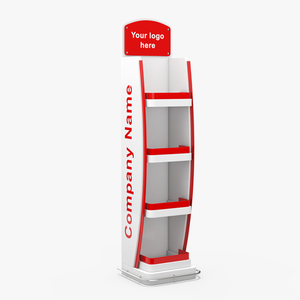 3D model White Red Promotion Floor Display Mockup