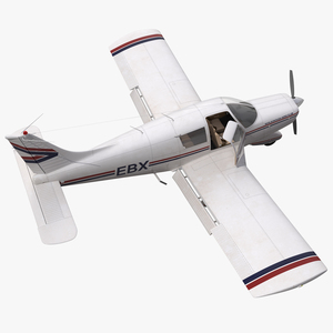 Light Aircraft Piper PA 28 Cherokee Rigged 3D