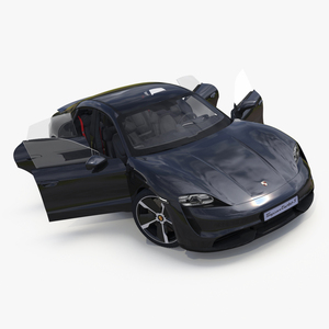 Porsche Taycan Turbo S Jet Black Rigged 3D model