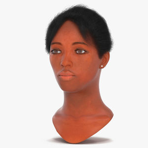 3D model Black Woman Head Fur