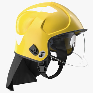 3D Yellow Fire Helmet F10 MKV