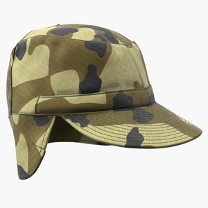 3D Camo Field Cap with Earflaps model