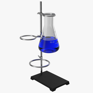 Ring Stand and 50 ml Erlenmeyer Flask 3D