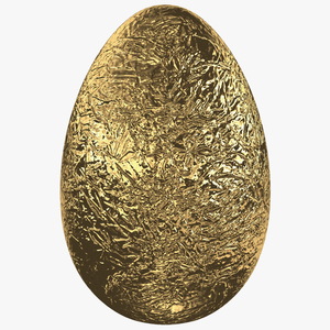 3D Foil Wrapped Chocolate Egg Gold