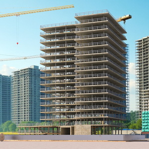 High Rise Building Under Construction 3D