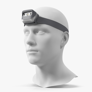 LED Head Light Grey with Mannequin Head 3D model