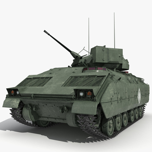 3D Bradley M2 Rigged Green model