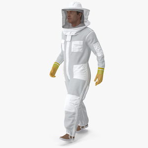 3D model Male Beekeeper in Full Suit Walking Pose