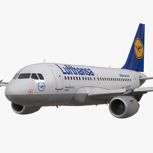 3D Airbus A318 Lufthansa Rigged model