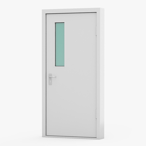 3D model Personnel Steel Door Grey