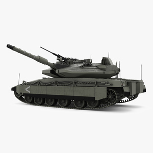 3D model Israeli Tank Merkava 5 Olive Rigged