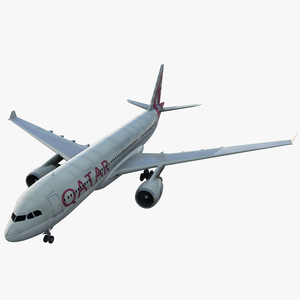 Jet Airliner Airbus A330-200 Qatar 3D model