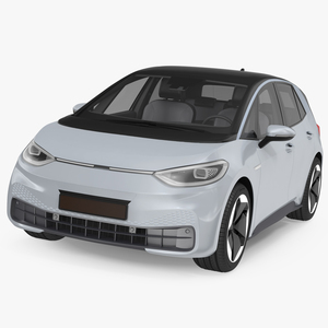 3D Electric Car Hatchback Simple Interior model