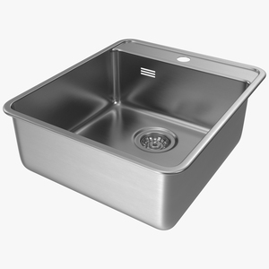 3D Single Bowl Stainless Steel Inset Sink model