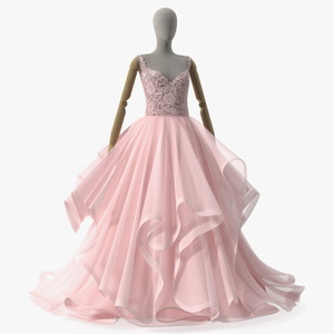 3D Wedding Dress Pink model