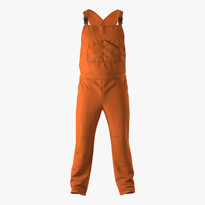 3D model Factory Worker Orange Overalls