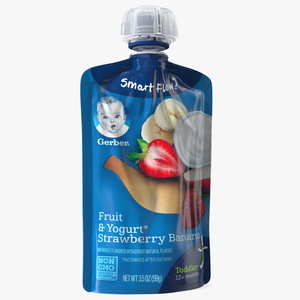 Toddler Yogurt Pouch Gerber Strawberry and Banana 3D model