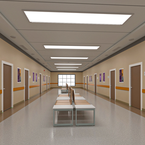 University Hallway Corridor Corner 3D model