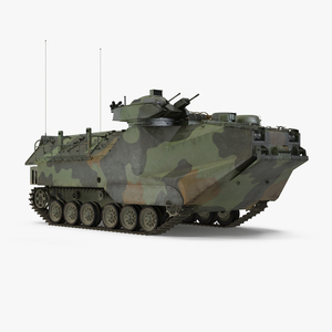 Landing Tracked Vehicle AAV P7 Rigged 3D