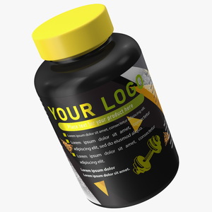 3D model Plastic Jar Mockup Yellow