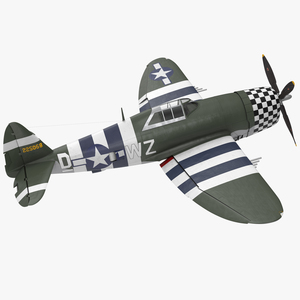 Fighter Aircraft Republic P 47 Thunderbolt US WWII Rigged 3D