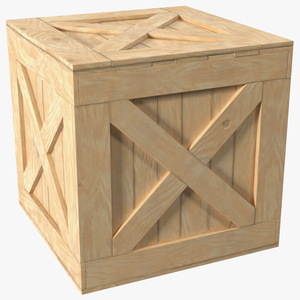 Open Wooden Shipping Box 3D model