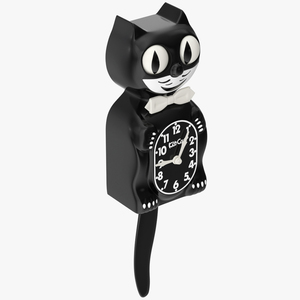 Classic Black Kit Cat Clock Rigged 3D model