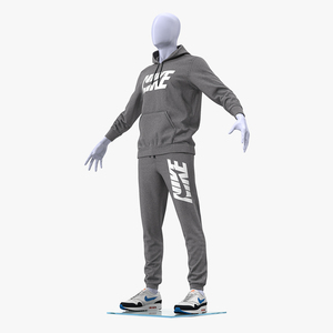 3D Nike Sportswear Suit Anthrazit Lowered Hood on Mannequin