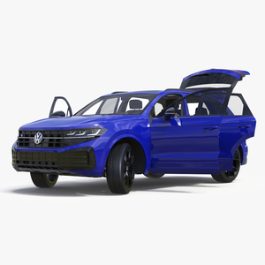 3D model Volkswagen Touareg 2024 Blue Rigged