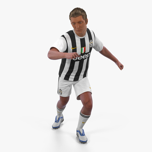 3D Soccer or Football Player Juventus Rigged 2 model