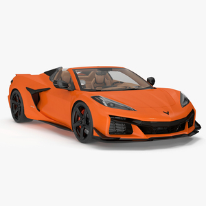 Orange Chevrolet Corvette Cabriolet Z06 2023 Cabriolet Open 3D model