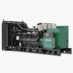 3D Industrial Diesel Generator Green model