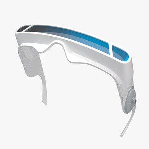 Futuristic Mono Lens Sunglasses White 3D