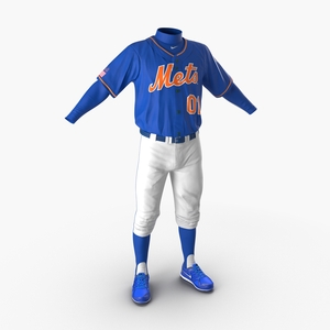 Baseball Player Outfit Mets 3 3D model