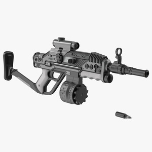 3D Futuristic Rifle with Bullet Dark Colored