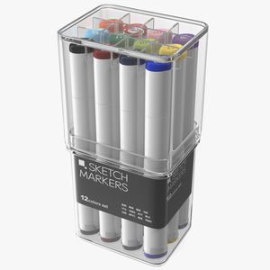 Generic Sketch Marker 12 Pack 3D model