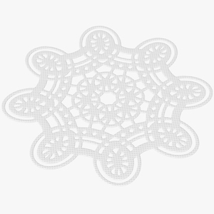 Eight Pointed Lace Paper Doilie White 3D