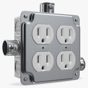 3D model Junction Box With Sockets