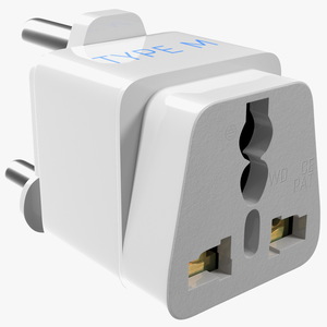 3D Type M Electrical Plug Adapter White