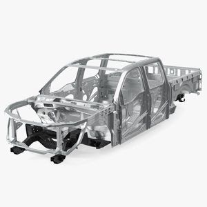 Car Frame Pickup without Hood 3D model