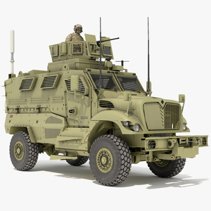 Military Armored Vehicle Green with Soldiers 3D model