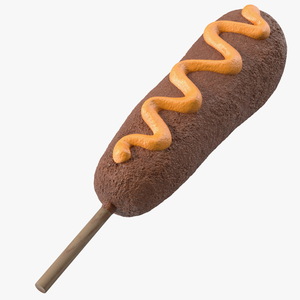 3D Corn Dog with Mustard