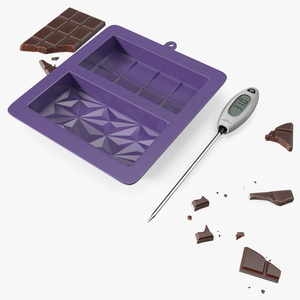 Chocolate Making Kit with Food Thermometer 3D