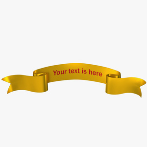 Ribbon Banner Blank Gold 3D model