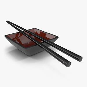 3D model Bowl for Sushi Sauce and Japanese Sticks