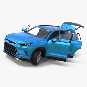 3D Modern SUV Car Blue Rigged